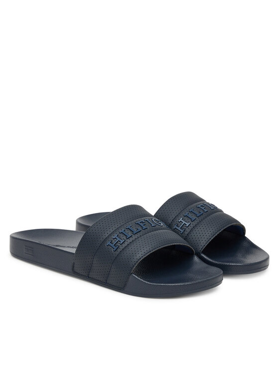 Tommy Hilfiger Tommy Hilfiger Şlapi Pad Perf Pool Slide FM0FM05709 Bleumarin