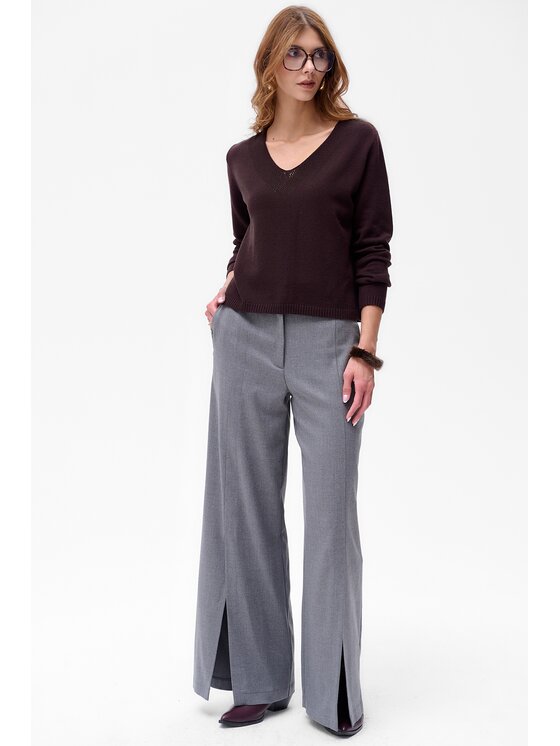 blue shadow blue shadow Sweter Qwin Brązowy Regular Fit
