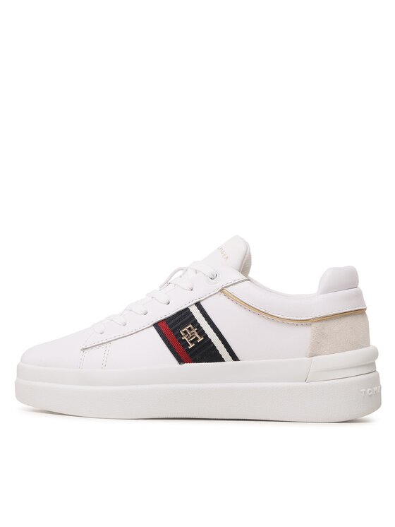 Tommy Hilfiger Tommy Hilfiger Laisvalaikio batai Corp Webbing Court Sneaker FW0FW07387 Balta