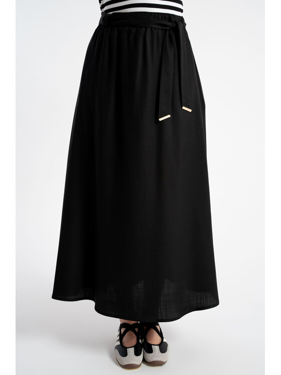 CLICK CLICK Φούστα maxi 50-740 Μαύρο Relaxed Fit