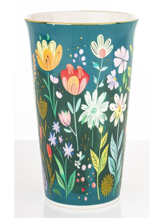 MIAhome MIAhome Kubek porcelanowy 700 ml BLUMEN-II 17x15x10 cm zielony Zielony