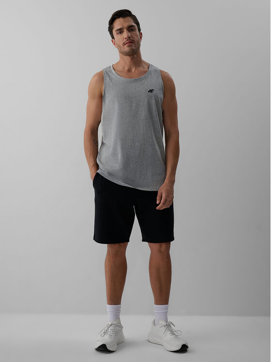 4F 4F Tank top BASIC 5 Szary jasny Regular Fit