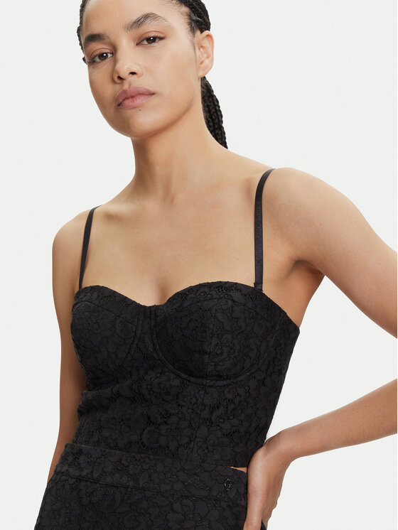 Guess Guess топ W5YH42 WHD00 Черен Regular Fit