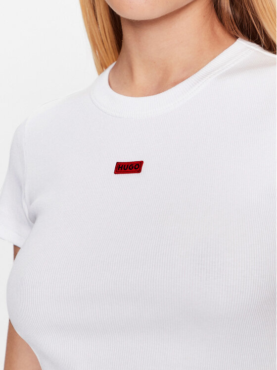 HUGO HUGO Tričko Deluisa 50489120 Biela Slim Fit