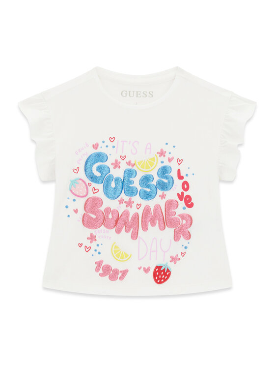 Guess Guess Marškinėliai K6GI11 K6YW4 Balta Regular Fit