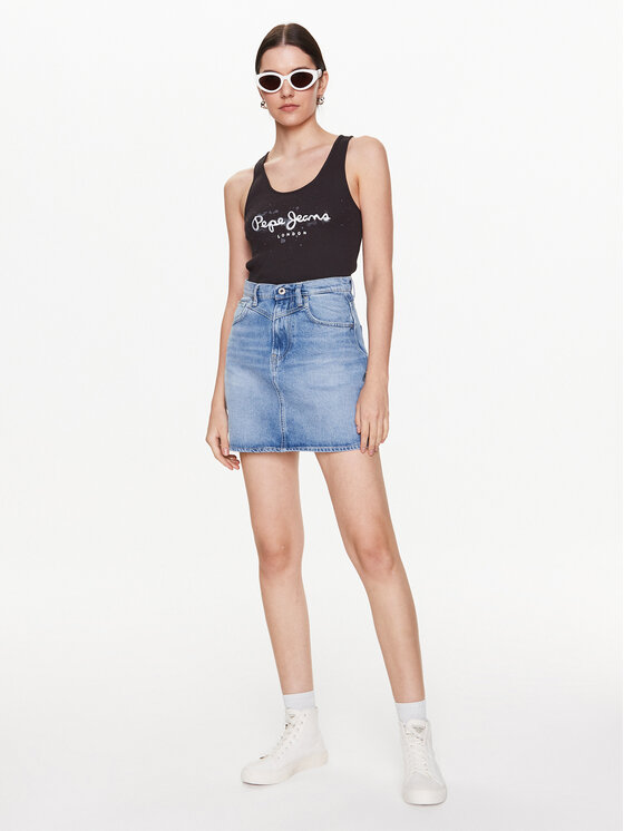 Pepe Jeans Pepe Jeans Top Ozella PL505474 Czarny Regular Fit
