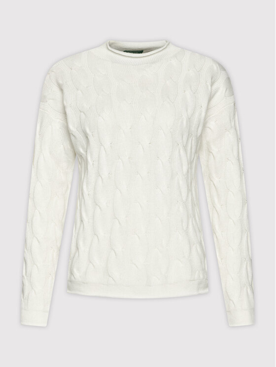 United Colors Of Benetton United Colors Of Benetton Megztinis 1335D2467 Balta Regular Fit