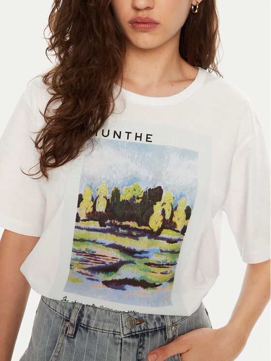 Munthe Munthe T-krekls Silane 244110024460 Balts Regular Fit