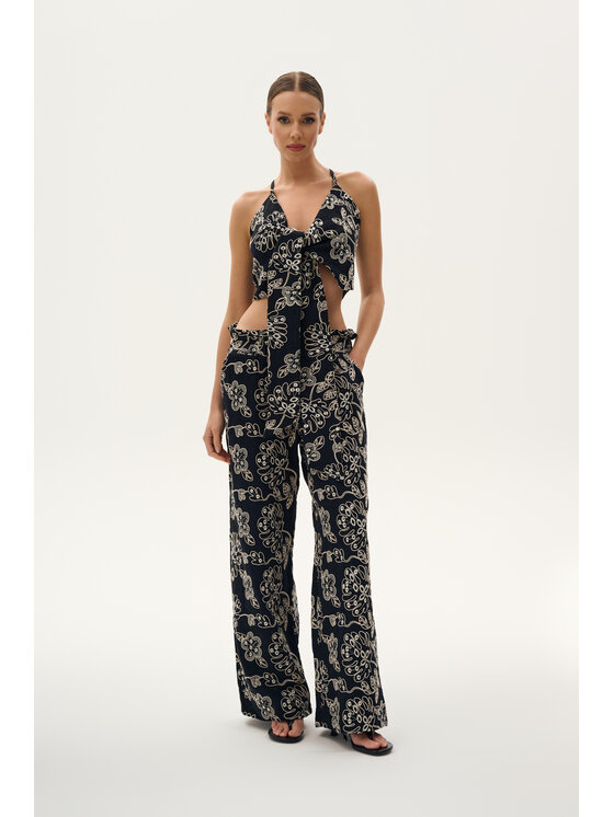 TRIPLES TRIPLES Komplet top i spodnie Capri Set Black Czarny