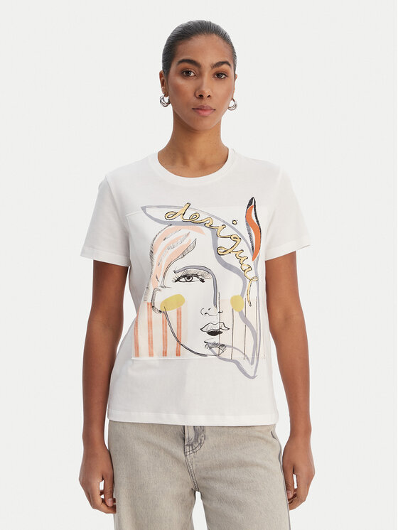 Desigual Desigual Majica 26SWTK51 Bela Regular Fit