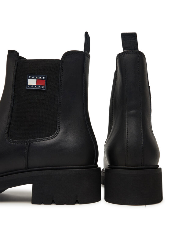 Tommy Jeans Tommy Jeans Челсі Tjw Chelsea Leather Boot EN0EN02825 Чорний