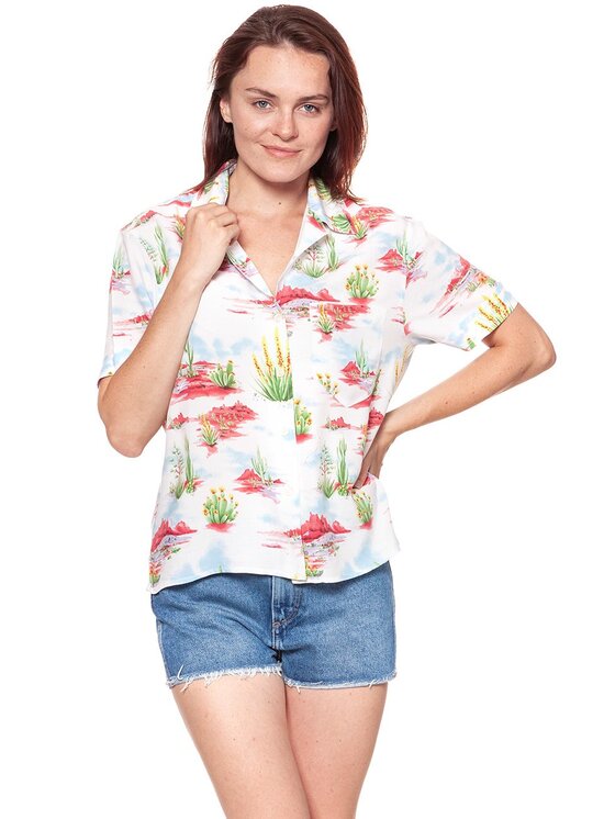 Wrangler Wrangler Koszula CUBAN SHIRT Zielony Loose Fit