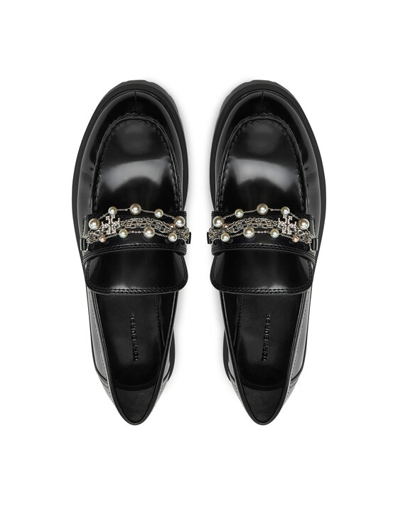 Tory Burch Tory Burch Loafers Embellished Classic Lug Loafer 165828 Čierna