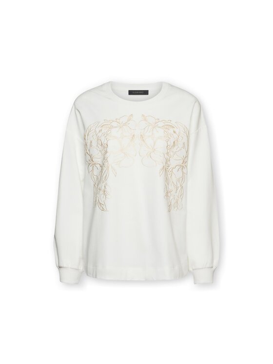 Elena Mirò Elena Mirò Felpa G890Z000555N011 Bianco Boxy Fit