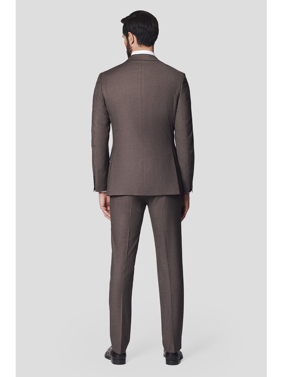 Lancerto Lancerto Garnitur Stockton GA073125000015 Brązowy Slim Fit