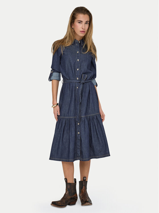 ONLY ONLY Džinsinė suknelė Sevigny 15357967 Tamsiai mėlyna Regular Fit