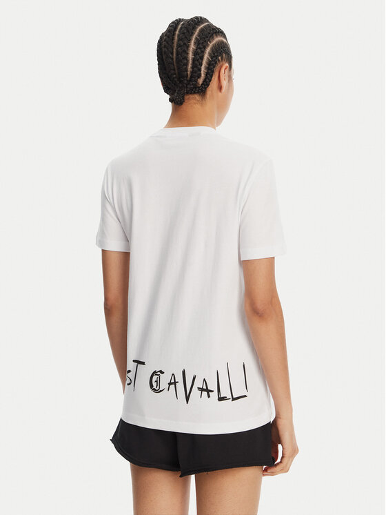 Just Cavalli Just Cavalli T-shirt 78PAHT04 Bijela Regular Fit