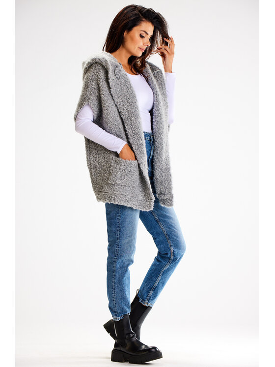 Awama Awama Kardigan A616 Šedá Basic Fit