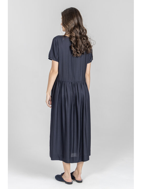 Deni Cler Milano Deni Cler Milano Sukienka letnia T-DC-3253-F2-10-59-1 Granatowy Regular Fit