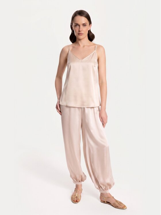 Cat&Cat Cat&Cat Top jedwabny Beżowy Regular Fit