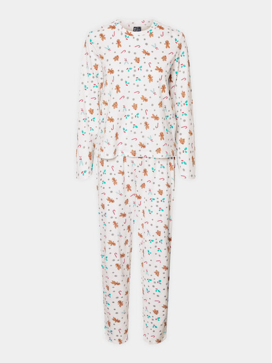 Pieces Pieces Pižama 17147221 Balta Regular Fit