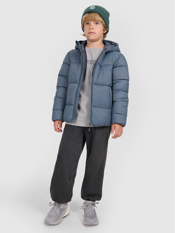 4F 4F Kurtka puchowa OUTERWEAR Szary ciemny Regular Fit