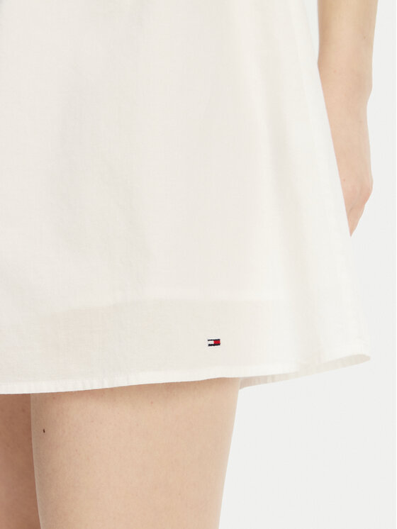 Tommy Jeans Tommy Jeans Rochie de vară Voile DW0DW21334 Alb Regular Fit