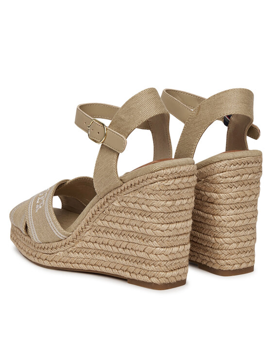 Tommy Hilfiger Tommy Hilfiger Espadrilles Tommy Hilfiger Espad High Wedge FW0FW08668 Bēšs