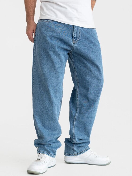 Jigga Wear Jigga Wear Jeansy Szerokie luźne streetwear uliczne premium 129229 Niebieski Baggy Fit