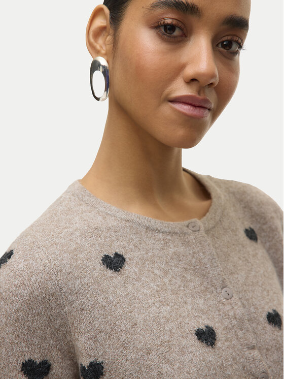 Vero Moda Vero Moda Kardigan Doffy 10330795 Beżowy Regular Fit