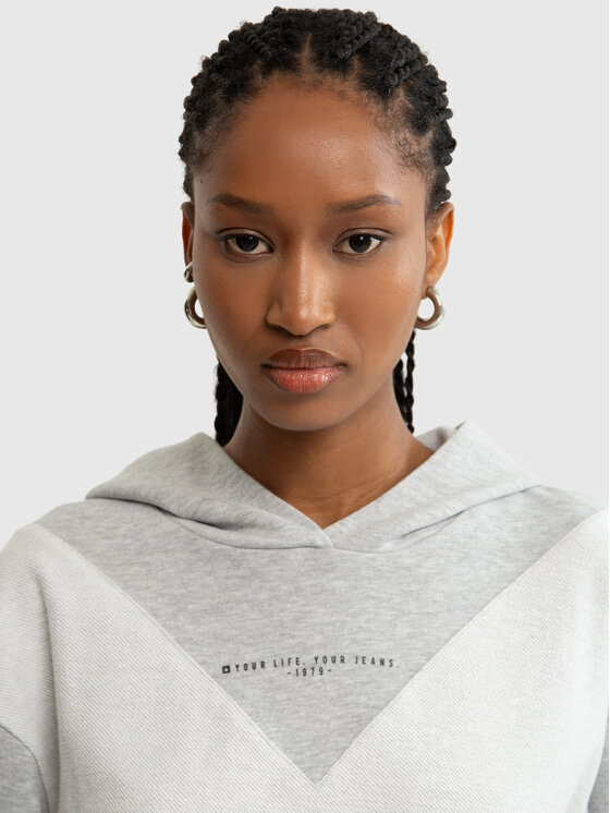 BIG STAR BIG STAR Bluza KAITLYN Szary Basic Fit