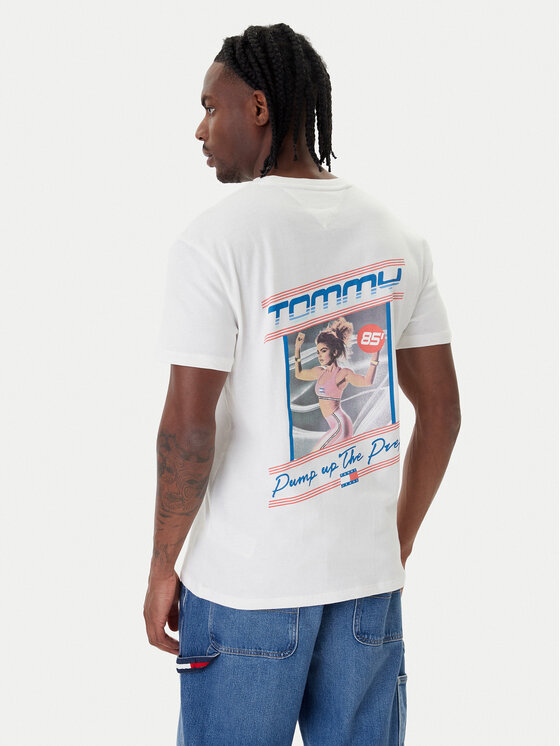 Tommy Jeans Tommy Jeans Tričko Poster DM0DM22541 Biela Regular Fit