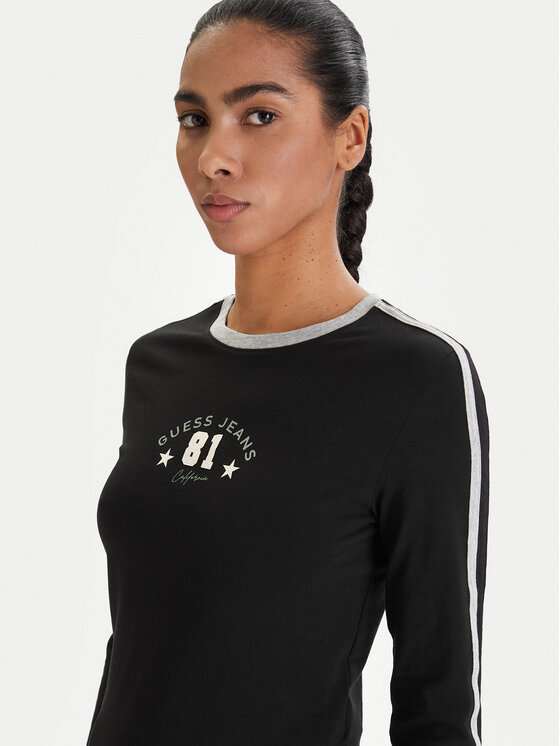 Guess Jeans Guess Jeans Bluse W6RI17 J1314 Schwarz Regular Fit