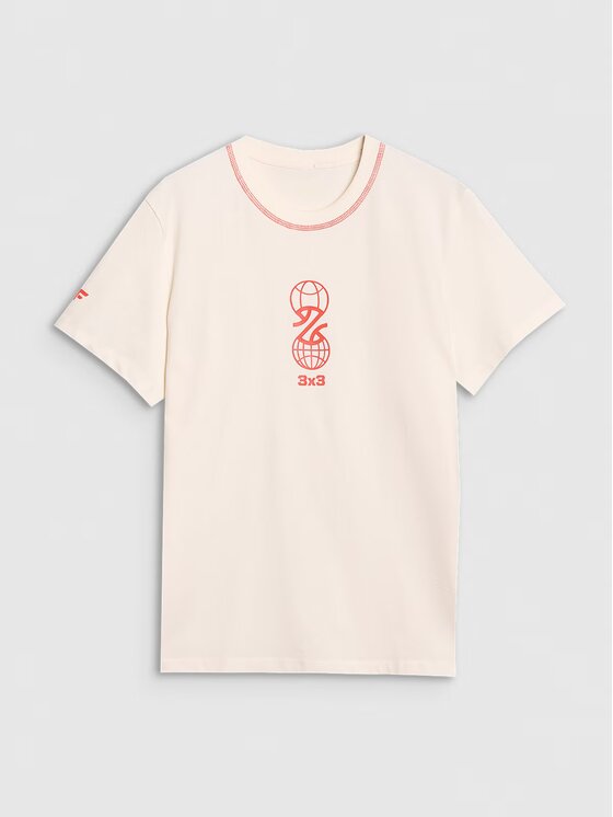 4F 4F T-Shirt BASKET Biały Regular Fit