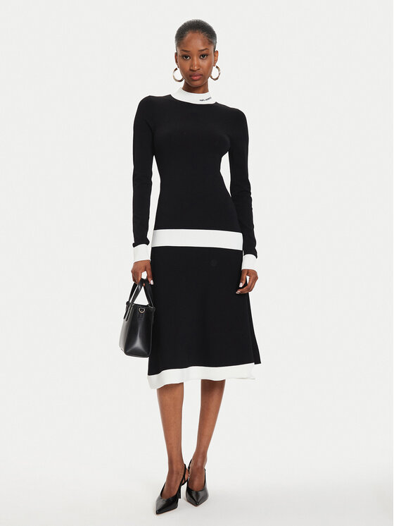 KARL LAGERFELD KARL LAGERFELD Пуловер 245W2000 Черен Slim Fit