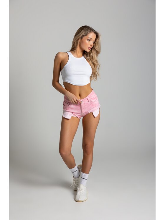 Chiara Wear Chiara Wear Szorty jeansowe BARBIE Różowy Slim Fit