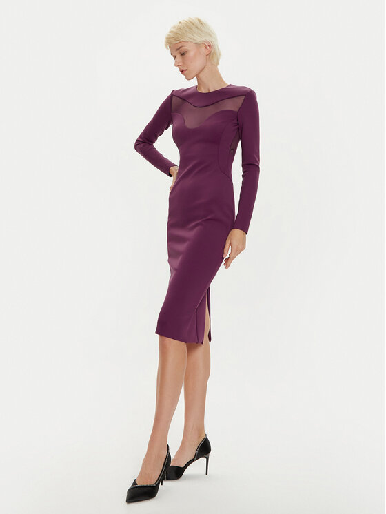 PINKO PINKO Sukienka koktajlowa 103844 A208 Bordowy Slim Fit