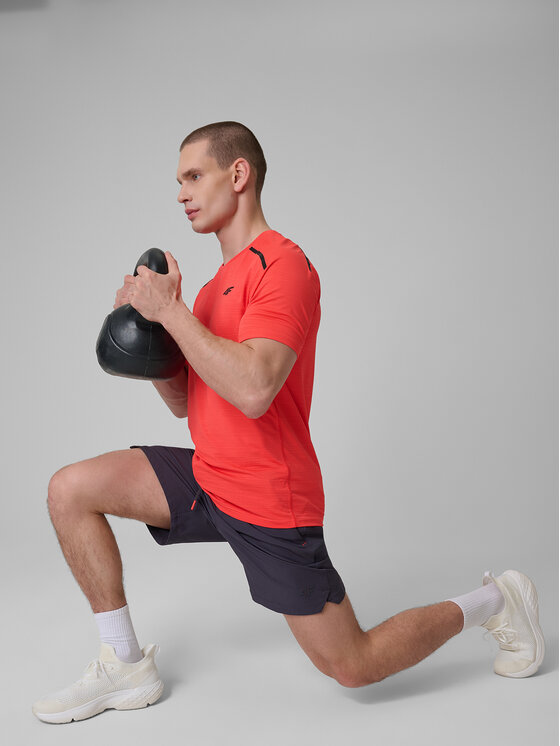 4F 4F Szorty sportowe TRAINING CLUB Szary ciemny Regular Fit