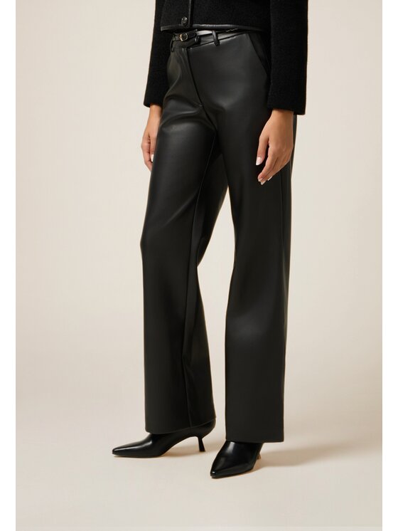 Oltre Oltre Pantaloni di tessuto P381R008696N033 Nero Regular Fit