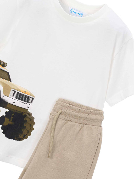 Mayoral Mayoral Σετ T-Shirt και σορτς 3605 Μπεζ Regular Fit