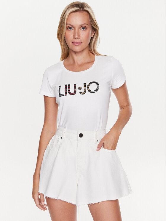 Liu Jo Sport Majica TA3197 J5003 Écru Regular Fit