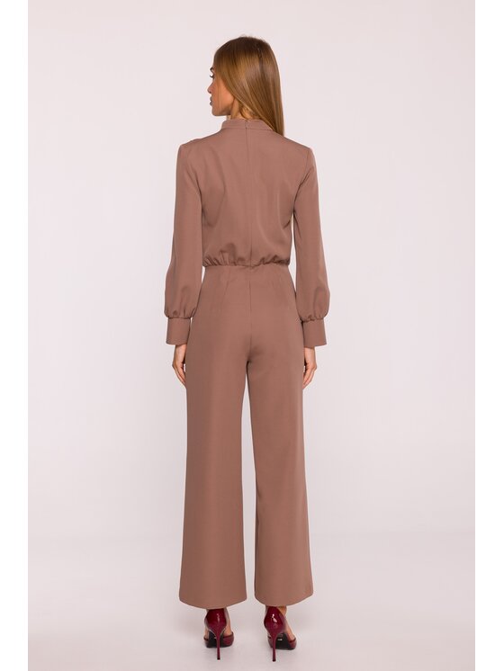 Made of Emotion Made of Emotion Kombinezon M879 Brązowy Modern Fit