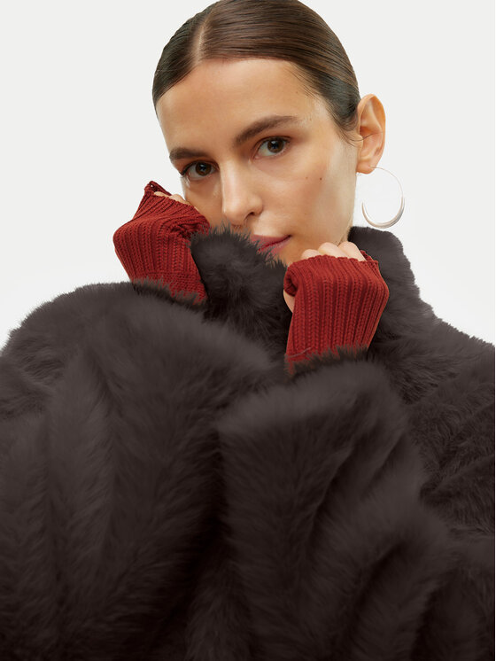 Vero Moda Vero Moda Кожено палто Monroe 10315328 Кафяв Regular Fit