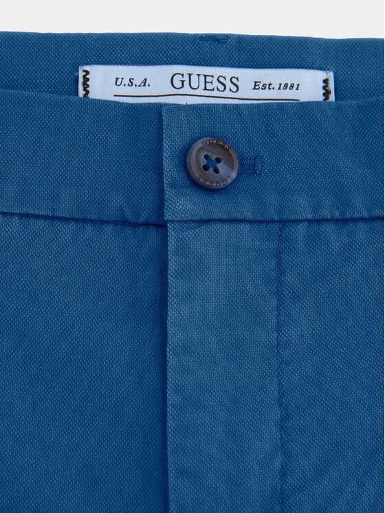 Guess Guess Kalhoty z materiálu 164447 Modrá Regular Fit