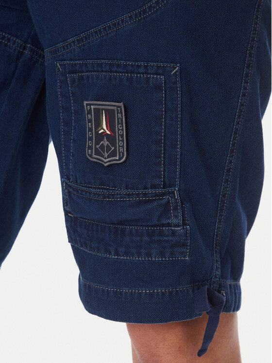 Aeronautica Militare Aeronautica Militare Džínsové šortky 251BE252CT3507 Tmavomodrá Regular Fit