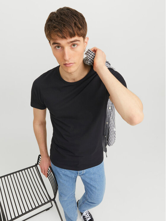 Jack&Jones Jack&Jones Tricou Basic 12058529 Negru Stretch Fit