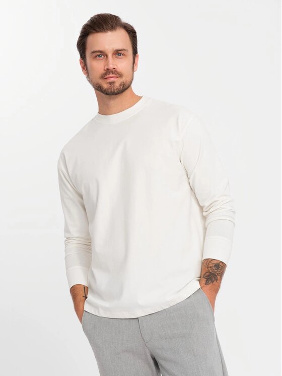 Ombre Ombre S dlouhým rukávem OM-LSBC-0129 Écru Loose Fit
