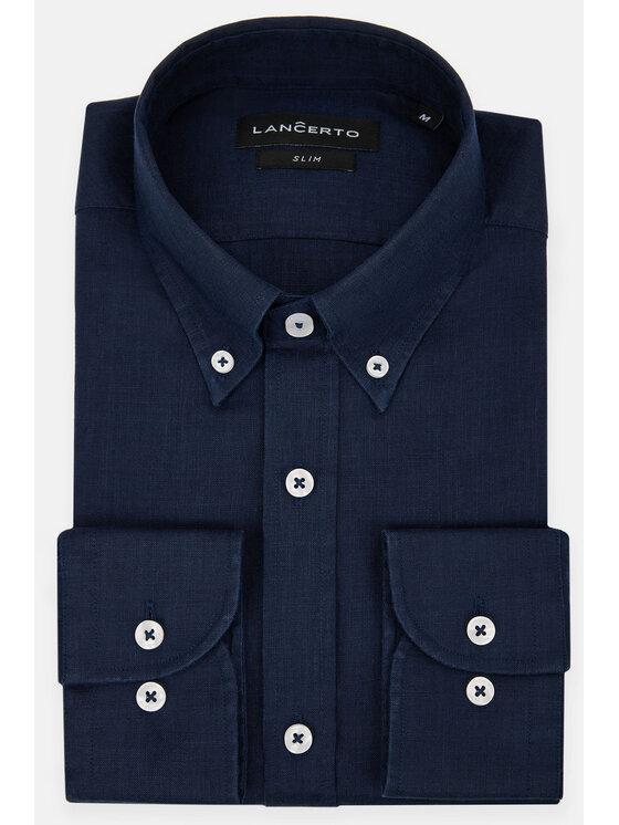 Lancerto Lancerto Koszula Lucy KO073123000021 Granatowy Slim Fit
