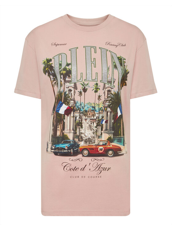 PHILIPP PLEIN PHILIPP PLEIN T-Shirt 24889 Kremowy Over Fit