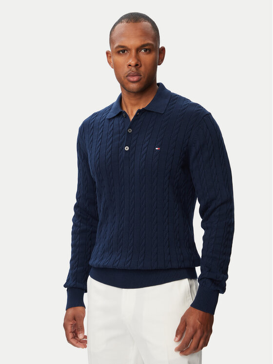 Tommy Hilfiger Pulover Classic MW0MW41955 Bleumarin Regular Fit
